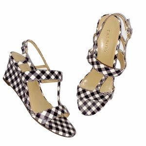 Talbots Black & White Buffalo Check Wedges